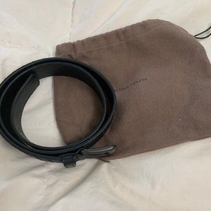 Bottega Veneta Mens Black Intrecciato Belt (95CM)